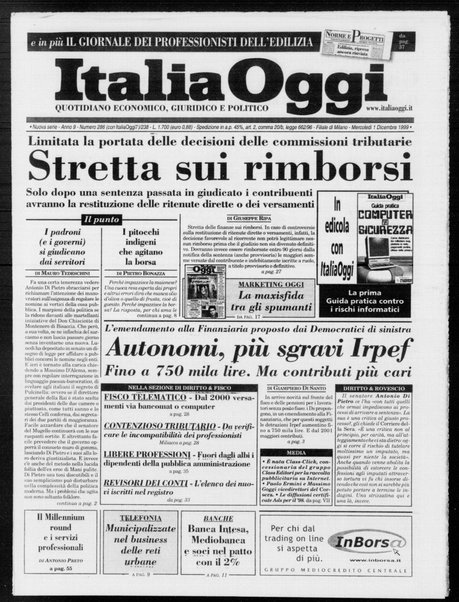 Italia oggi : quotidiano di economia finanza e politica